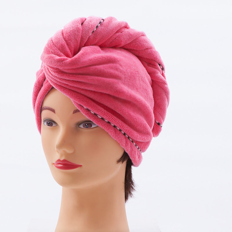 Absorbent dry hair cap in microfibre - several colours