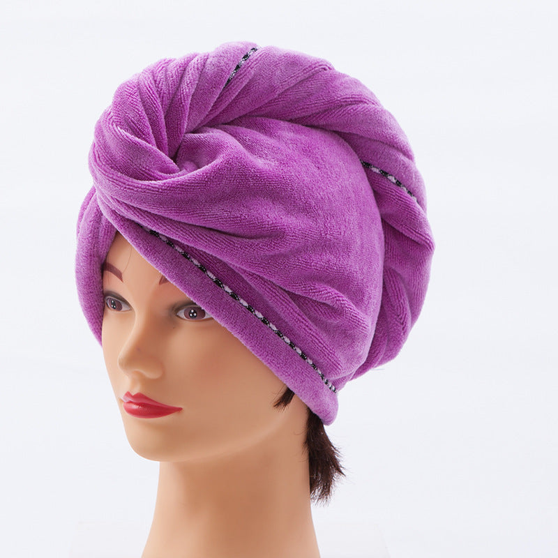 Absorbent dry hair cap in microfibre - several colours