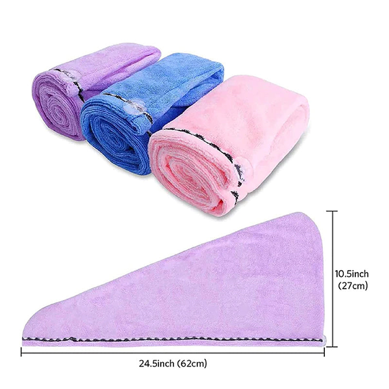 Absorbent dry hair cap in microfibre - several colours