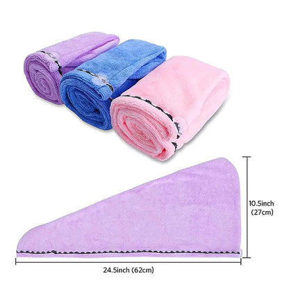 Absorbent dry hair cap in microfibre - several colours