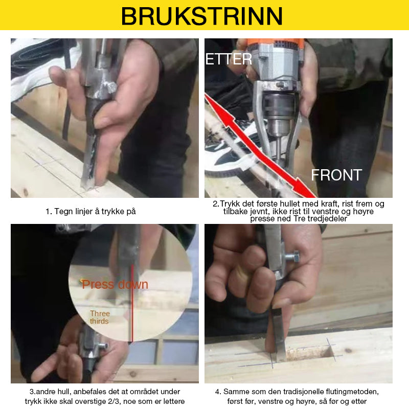 Adapter bracket for square holes in wood - tool accessory