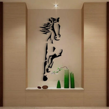 Acrylic wall decoration - 3d galloping horse