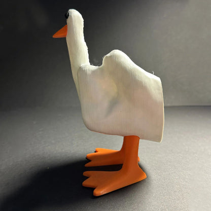 Duck with middle finger resin figure - garden decoration