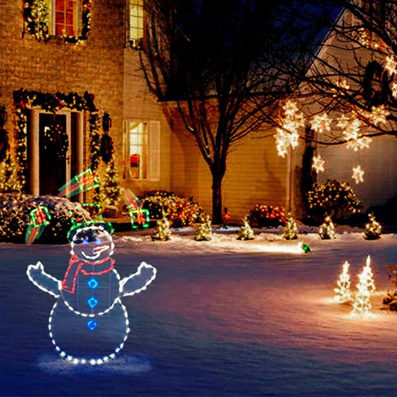 Animated snowball light - penguin &amp; snowman decor