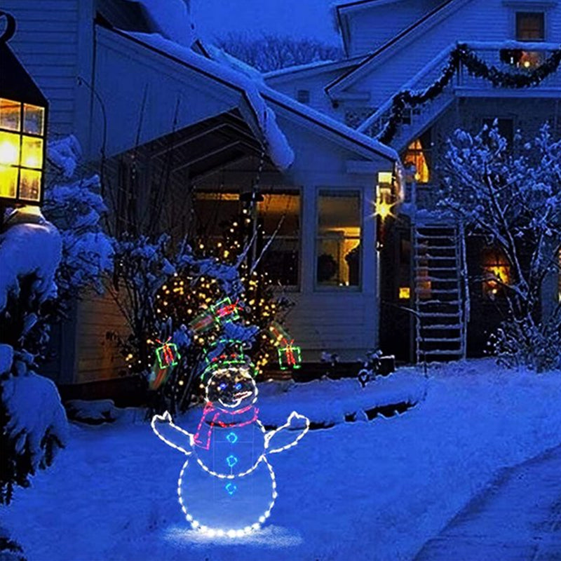 Animated snowball light - penguin &amp; snowman decor