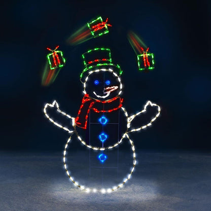 Animated snowball light - penguin &amp; snowman decor