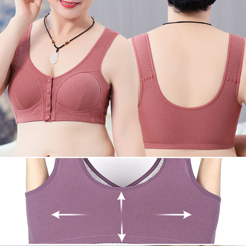 Women's adjustable button front bra