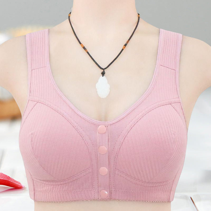 Women's adjustable button front bra