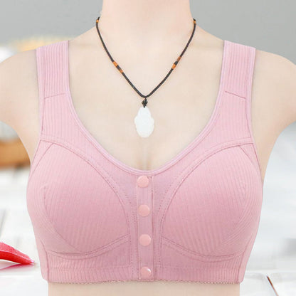 Women's adjustable button front bra