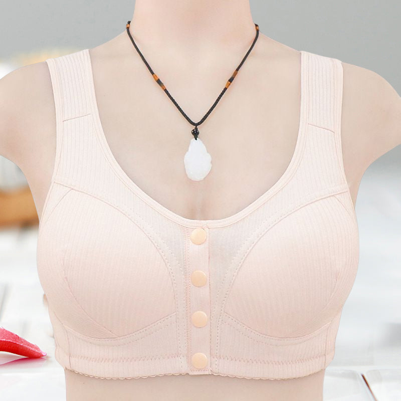 Women's adjustable button front bra