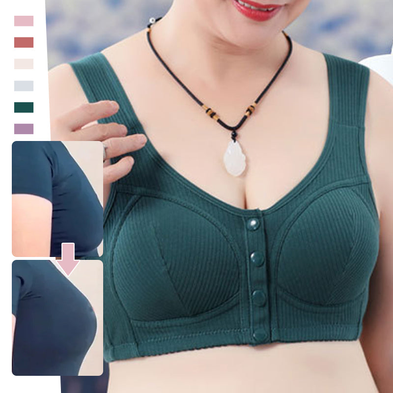 Women's adjustable button front bra