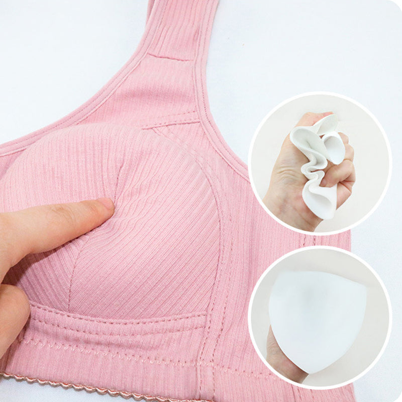 Women's adjustable button front bra