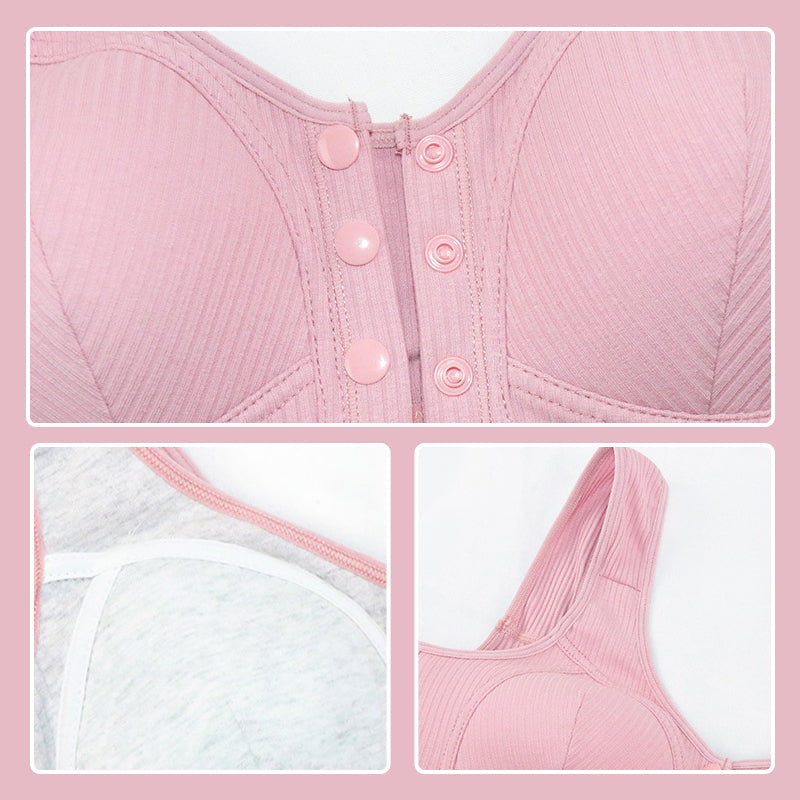 Women's adjustable button front bra