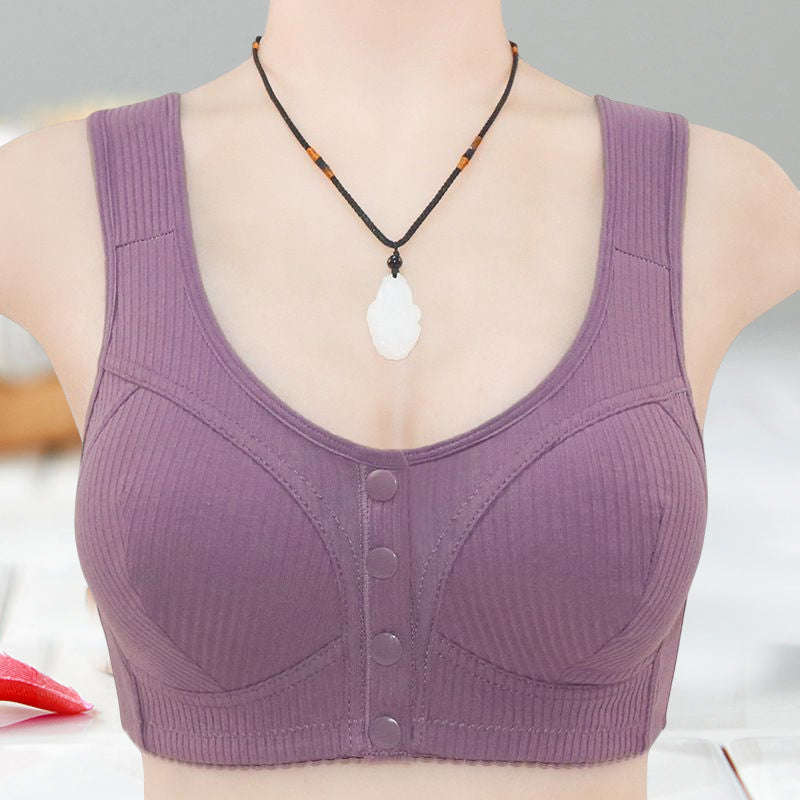 Women's adjustable button front bra