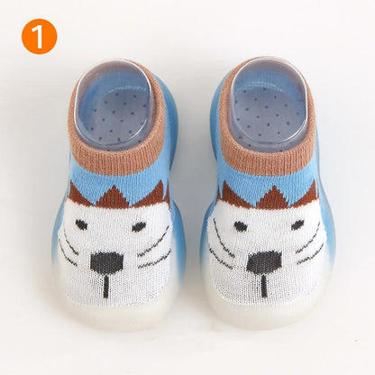 Anti-slip baby slippers with animal pattern