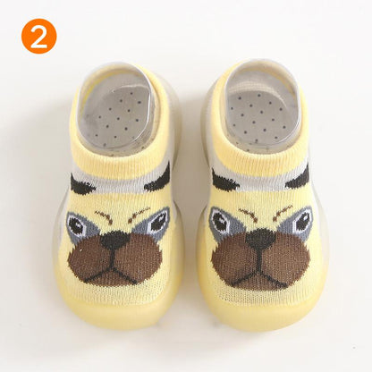 Anti-slip baby slippers with animal pattern