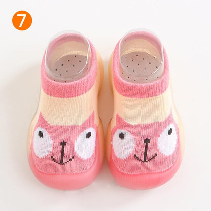 Anti-slip baby slippers with animal pattern