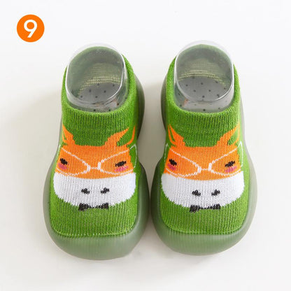 Anti-slip baby slippers with animal pattern