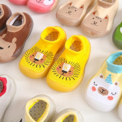 Anti-slip baby slippers with animal pattern