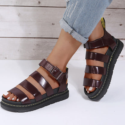 Open toe summer sandals with thick sole - comfort &amp; style