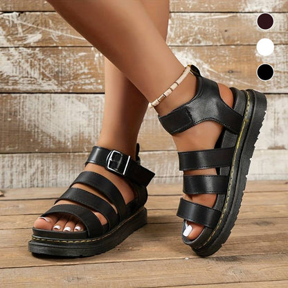 Open toe summer sandals with thick sole - comfort &amp; style