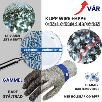 Work gloves in stainless steel mesh - cut protection ansi a9