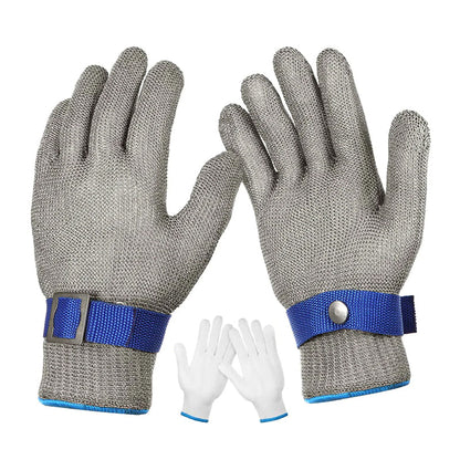 Work gloves in stainless steel mesh - cut protection ansi a9