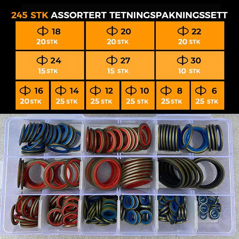 Assorted sealing gasket set 100/245 pcs