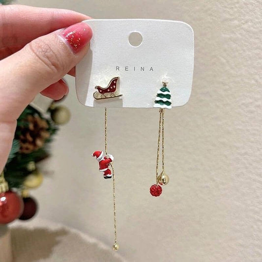 Asymmetric Santa Claus earrings: a festive accessory for Christmas