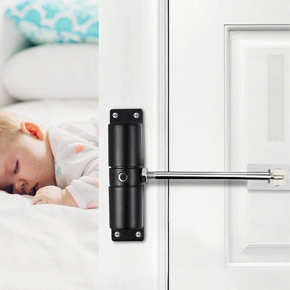 Automatic spring closer for domestic doors