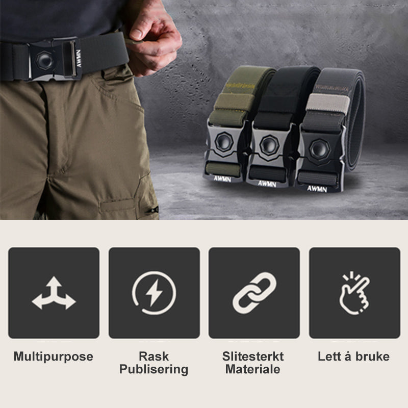 Automatic buckle tactical belt - breathable and durable