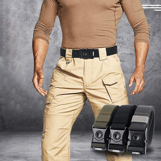 Automatic buckle tactical belt - breathable and durable