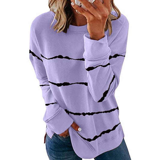 Relaxed stripe pullover for women