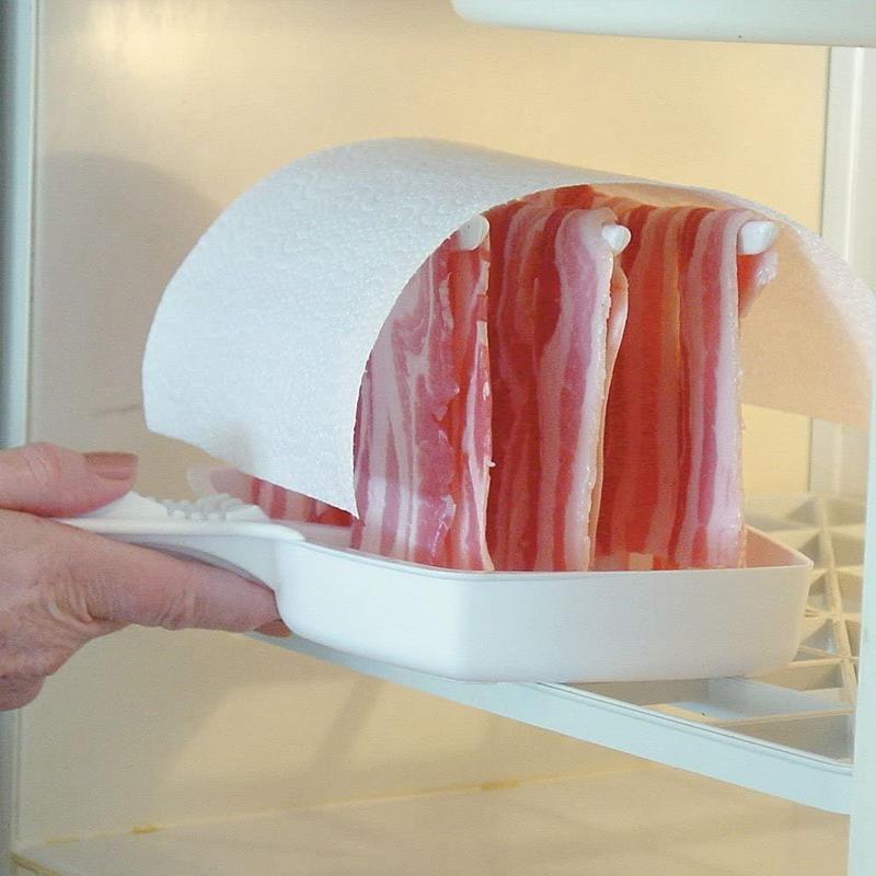 Bacon tray stand for microwave - healthy and crispy bacon