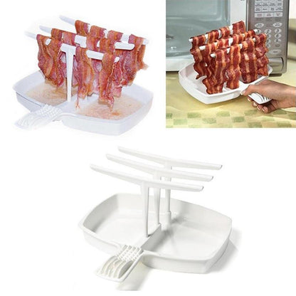 Bacon tray stand for microwave - healthy and crispy bacon