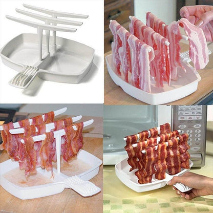 Bacon tray stand for microwave - healthy and crispy bacon