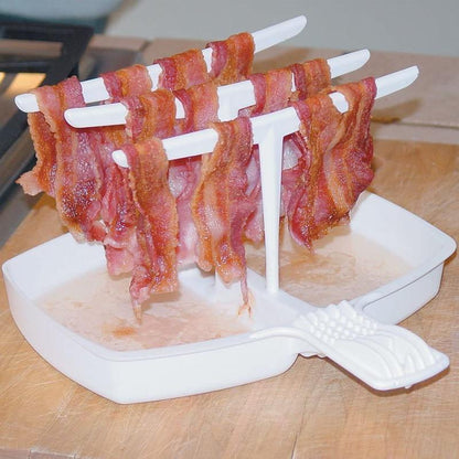 Bacon tray stand for microwave - healthy and crispy bacon