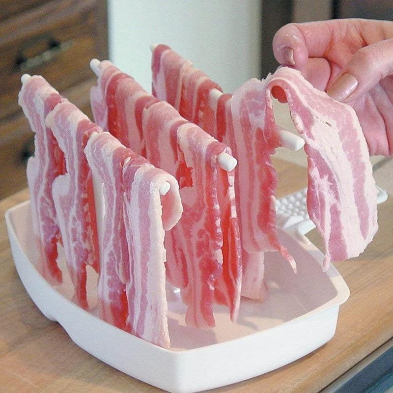 Bacon tray stand for microwave - healthy and crispy bacon