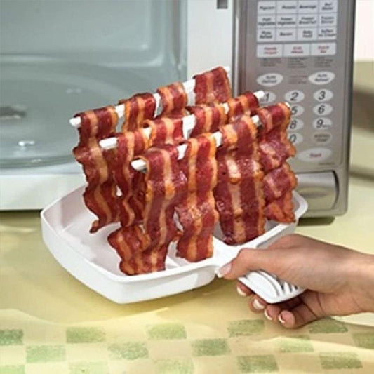 Bacon tray stand for microwave - healthy and crispy bacon