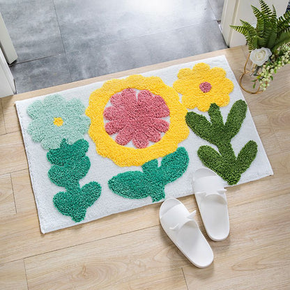 Door mats in embroidered design