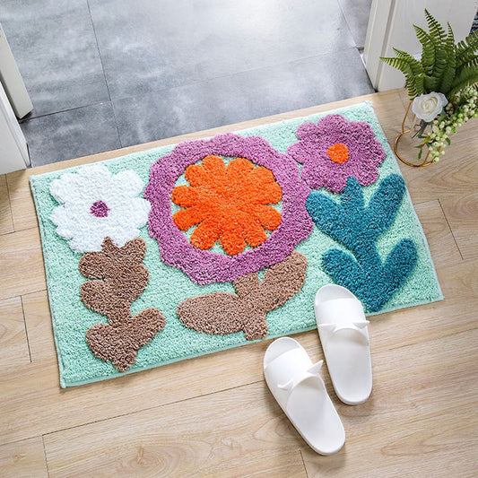 Door mats in embroidered design