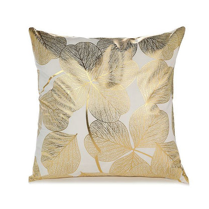 Cushion cover with gold print