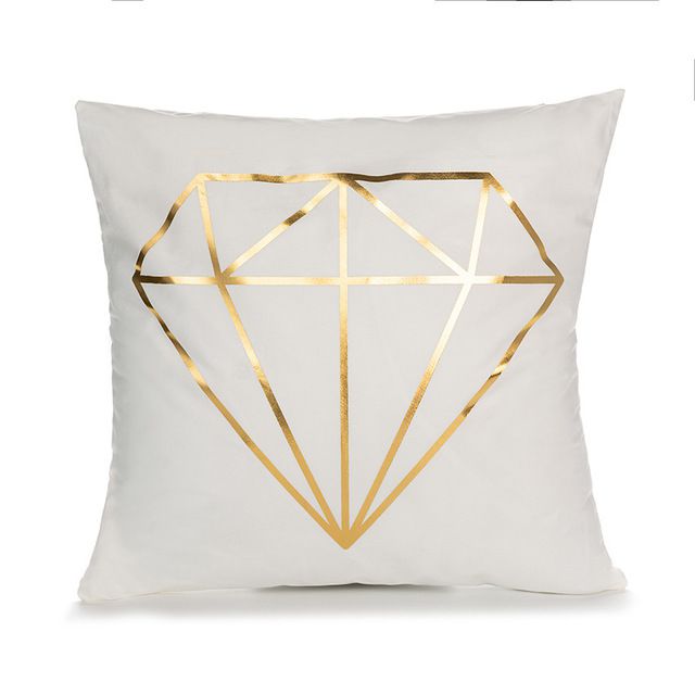 Cushion cover with gold print