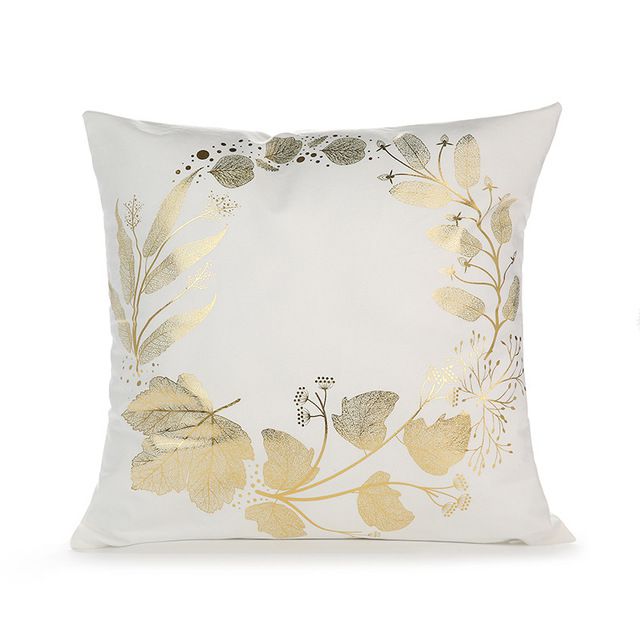 Cushion cover with gold print