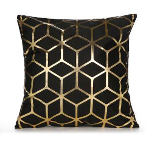 Cushion cover with gold print