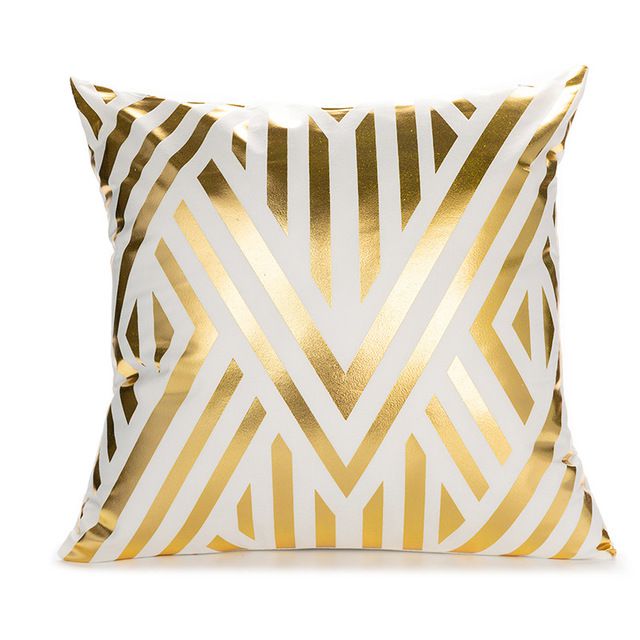 Cushion cover with gold print