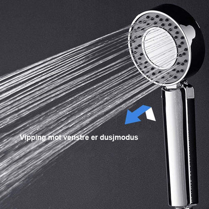 Double-sided shower head with soap dispenser