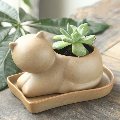 Animal-shaped ceramic flower pots