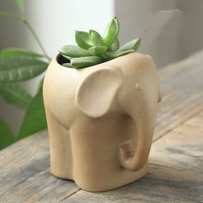 Animal-shaped ceramic flower pots