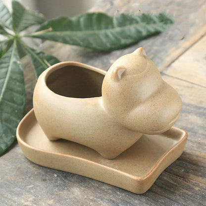 Animal-shaped ceramic flower pots